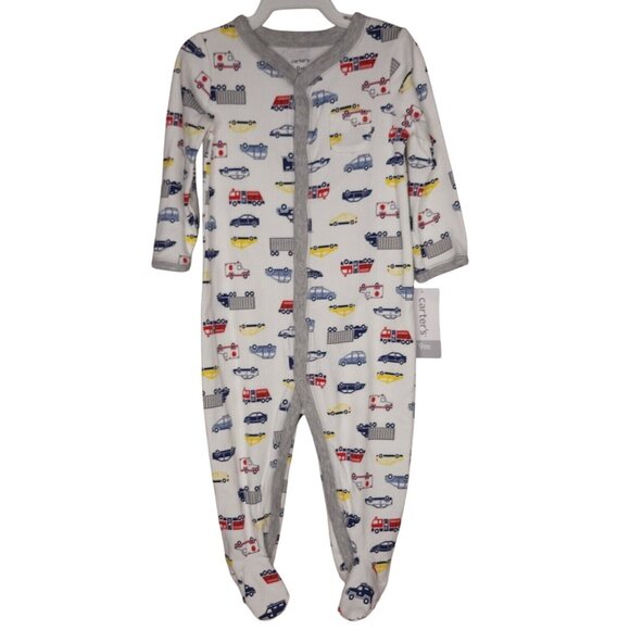 Carters Baby 9M Footed Sleep & Play Pajamas 2-Pack With Dog & Vehicle Prints - Picture 2 of 8